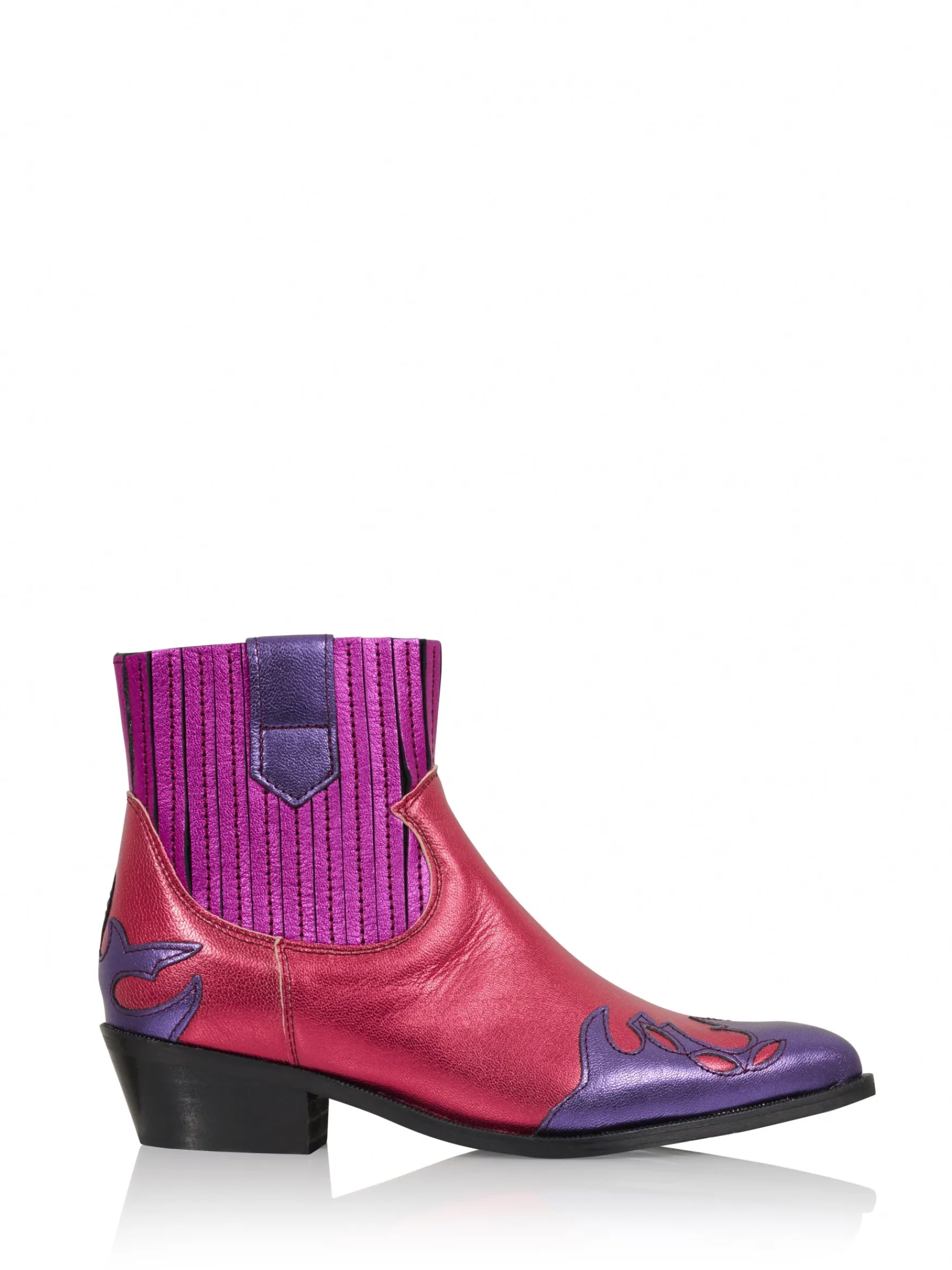 DWRS label AUSTIN metallic - Westernboots | Fuchsia / Raspberry>DAMES Laarzen | Westernboots