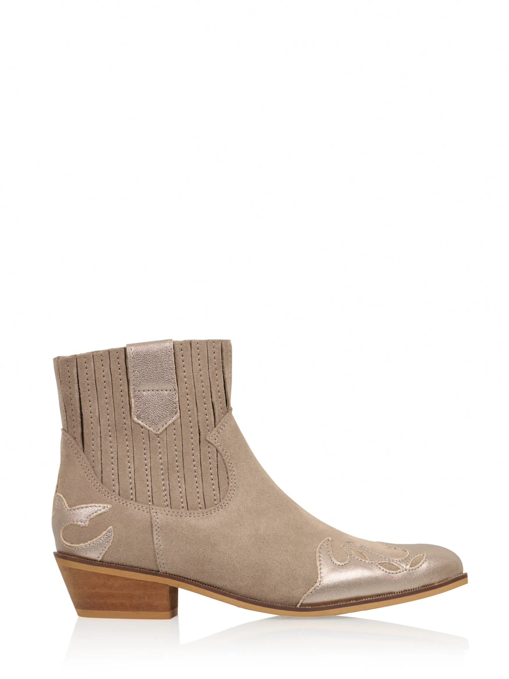 DWRS label AUSTIN suede - Westernboots | Taupe / Stone>DAMES Laarzen | Westernboots