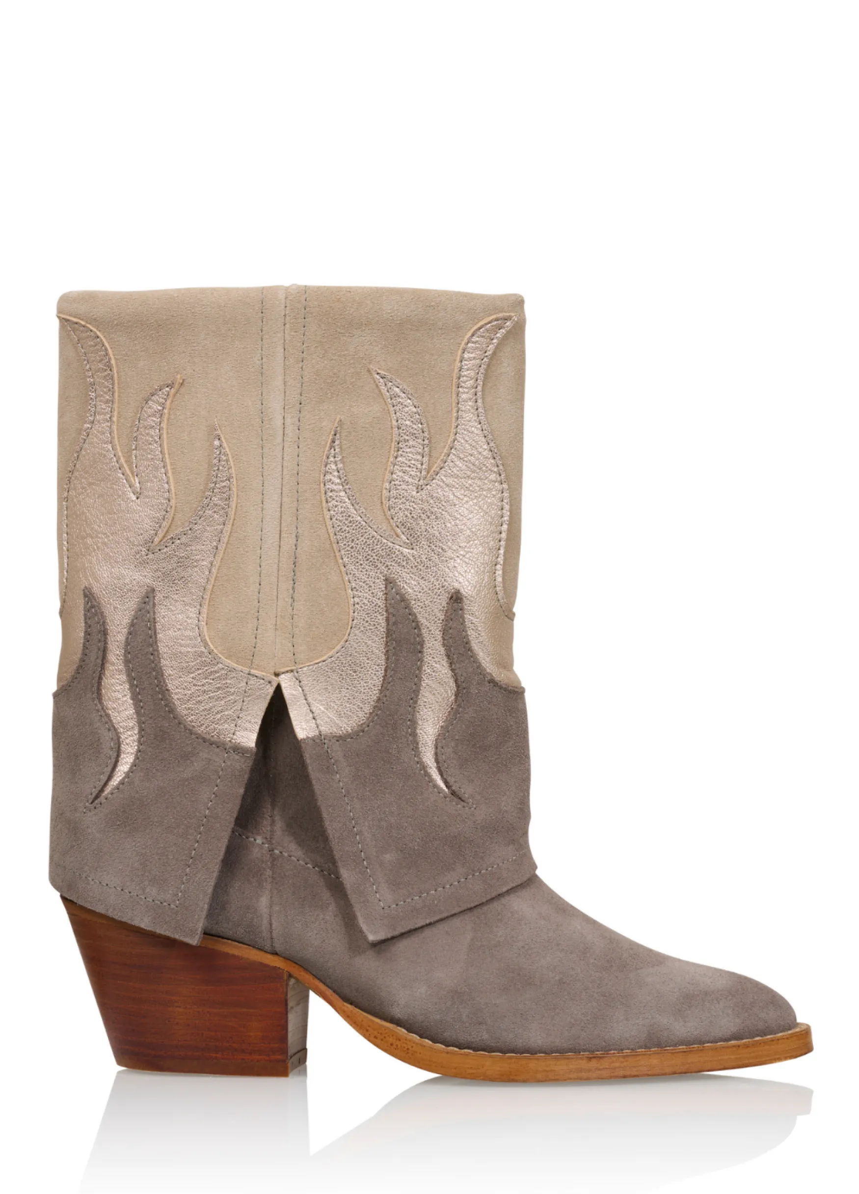 DWRS label BARBADOS suede - Westernboots | Stone / Elefante>DAMES Laarzen | Westernboots