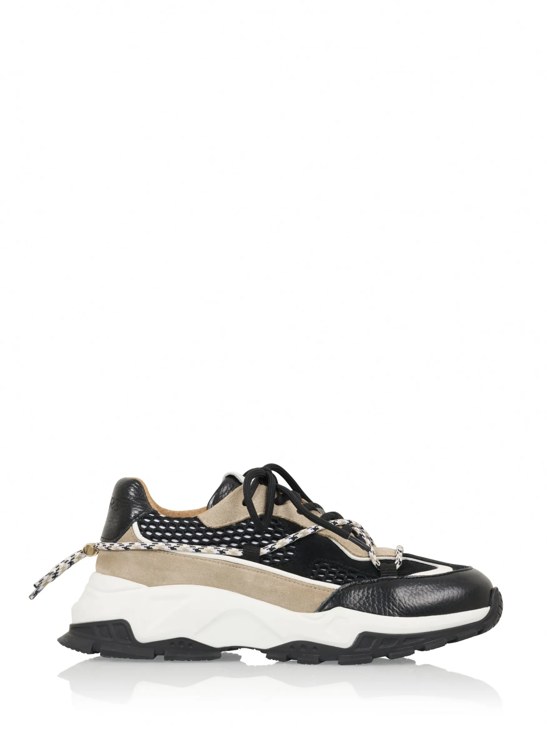 DWRS label BONNEY leer - Sneakers | Beige / Black>DAMES Sneakers