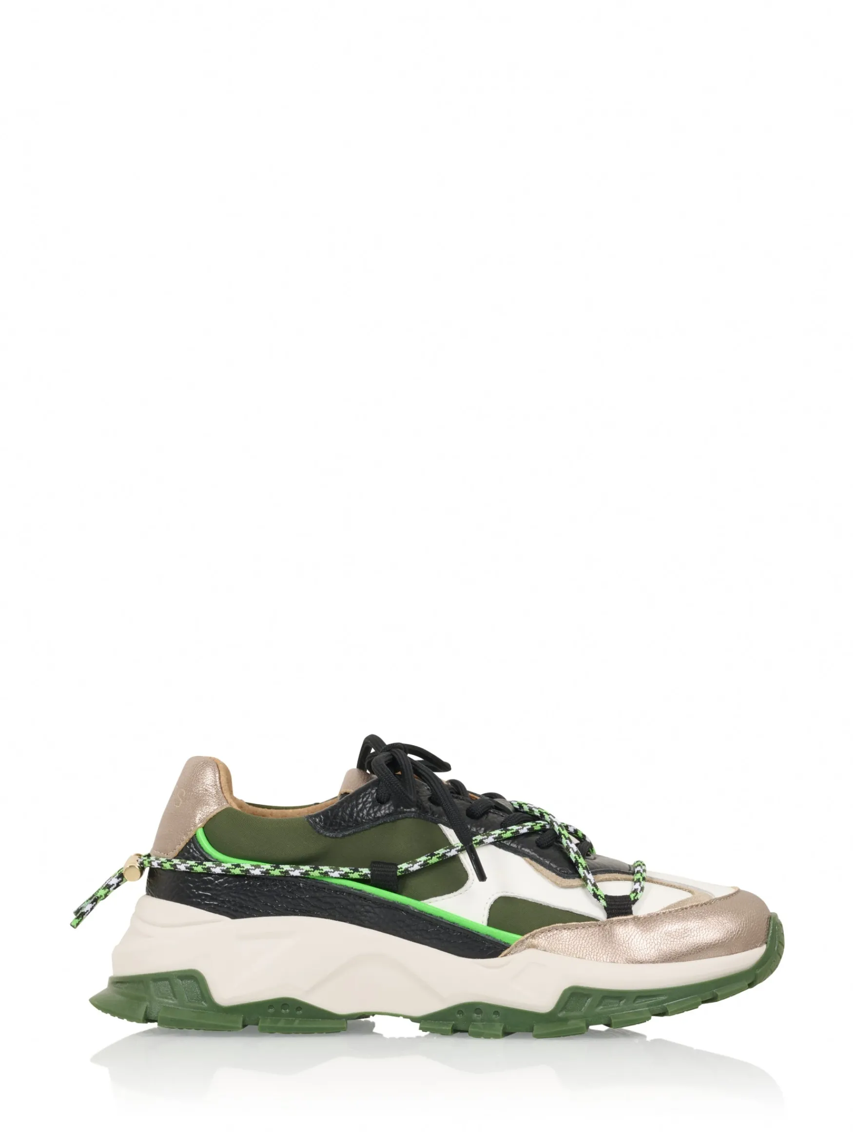 DWRS label BONNEY leer - Sneakers | Dark Green / White>DAMES Sneakers