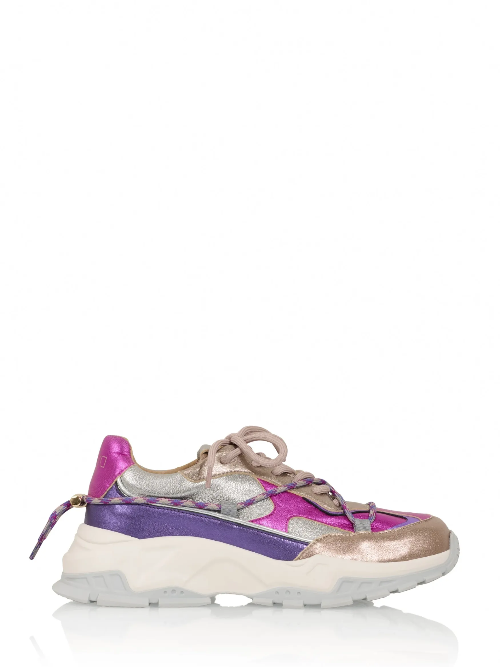 DWRS label BONNEY leer - Sneakers | Steel / Fuchsia>DAMES Sneakers