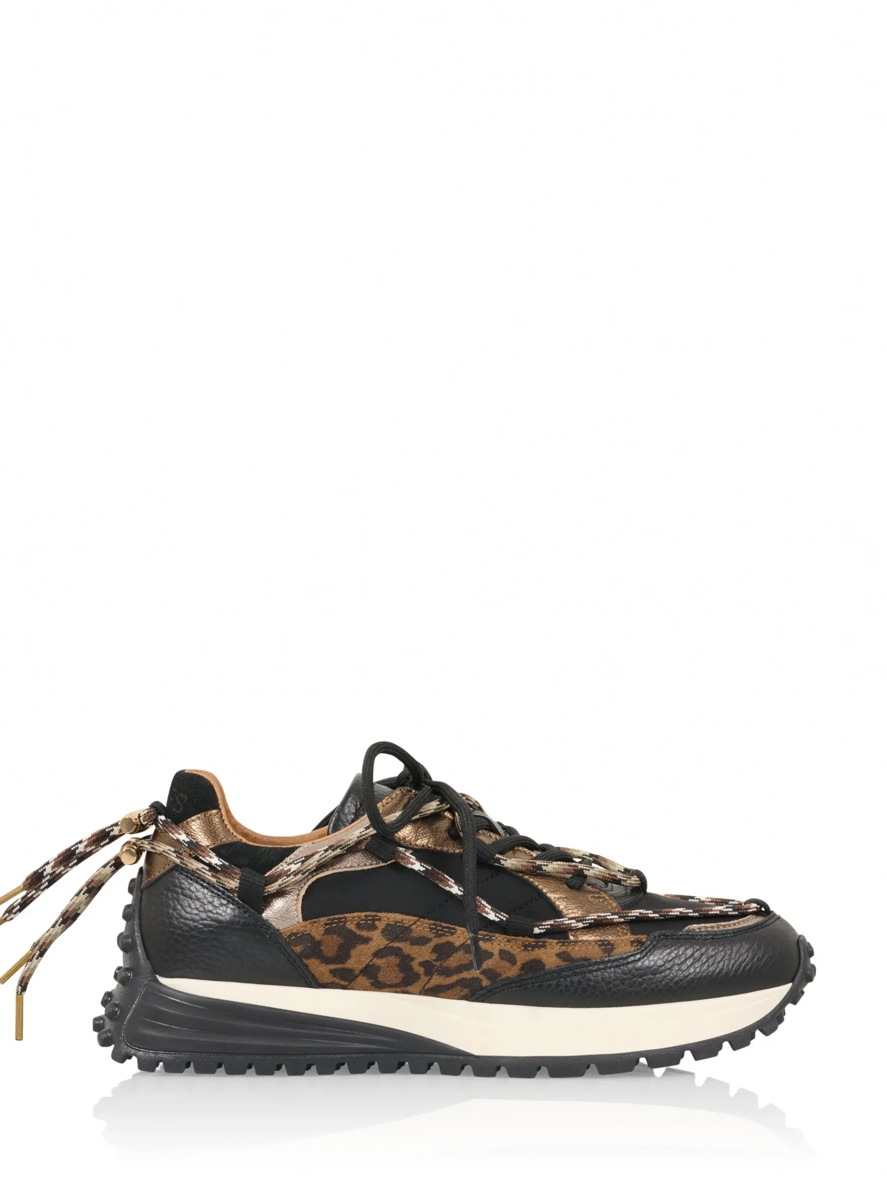 DWRS label BRAY leopard - Sneakers | Black / Cognac>DAMES Sneakers