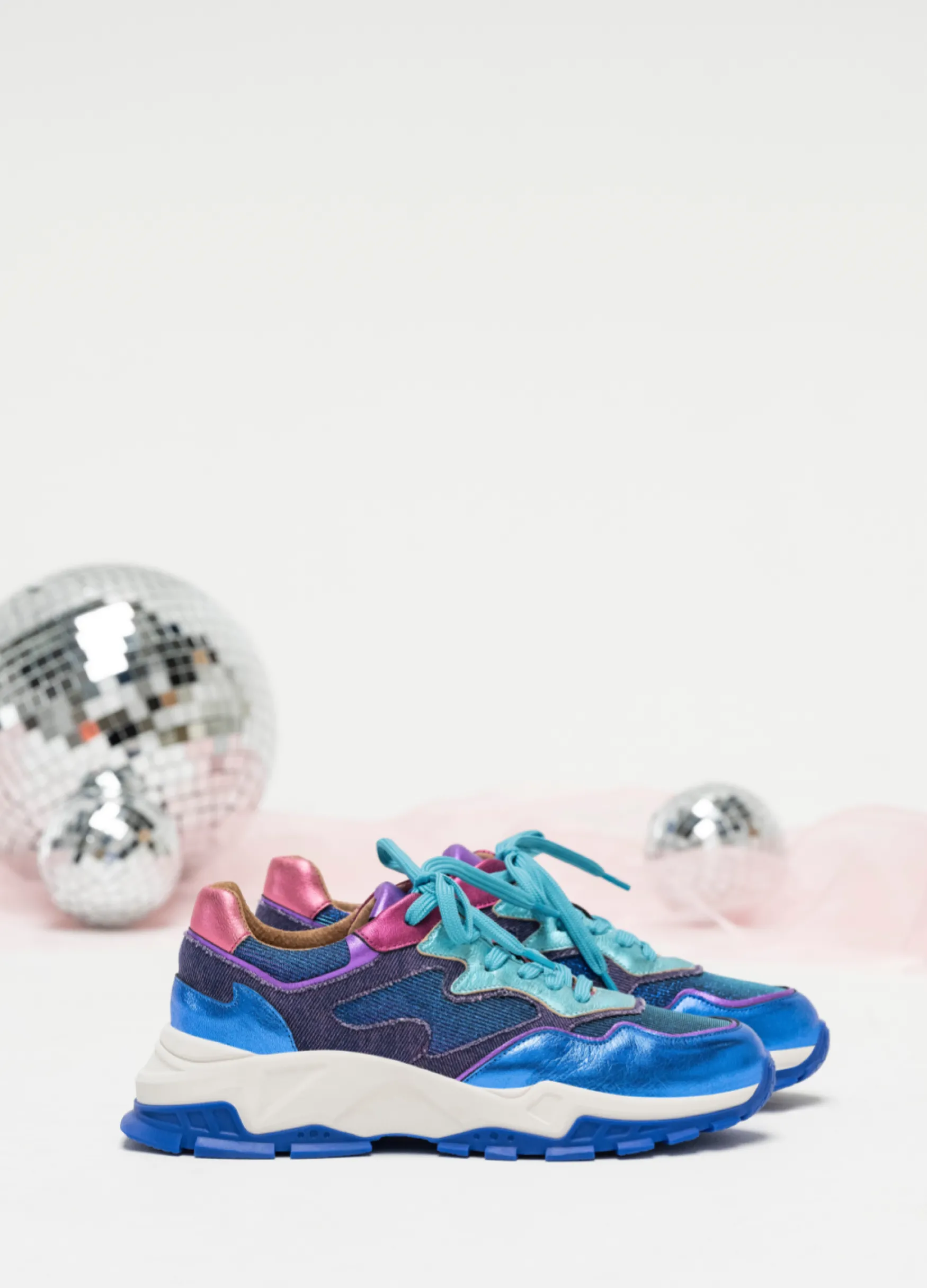 DWRS label CHESTER sparkling - Sneakers | Kobalt / Aqua>DAMES Sneakers