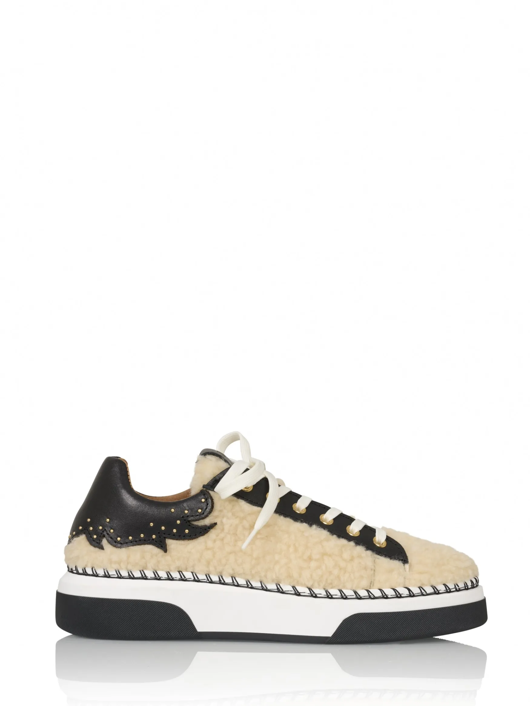 DWRS label CRUZ teddy - Sneakers | Off white / Black>DAMES Sneakers