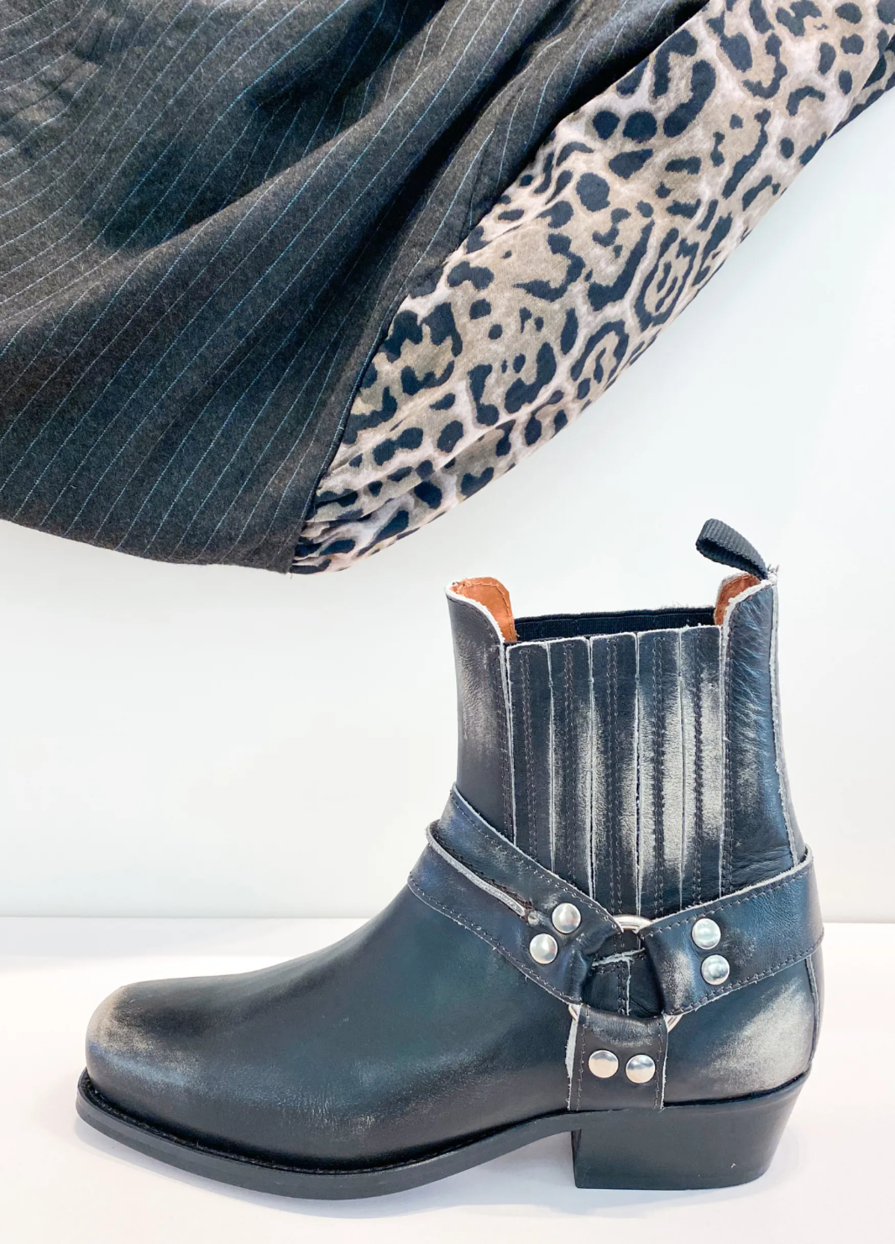 DWRS label HOOK lavado - Enkellaarsjes | Black / Beige>DAMES Enkellaarsjes | Westernboots