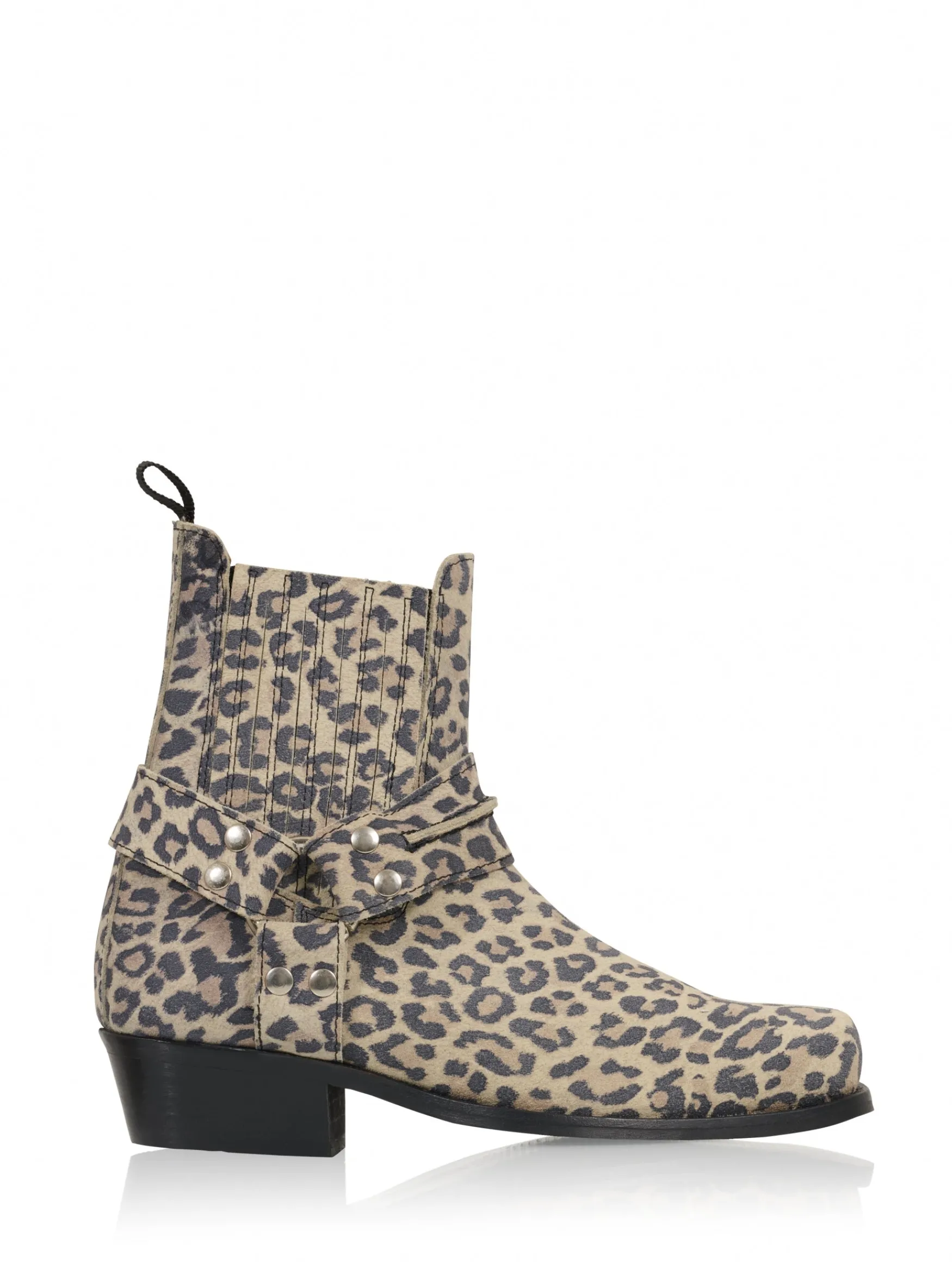 DWRS label HOOK leopard - Enkellaarsjes | Beige / Black>DAMES Enkellaarsjes | Westernboots