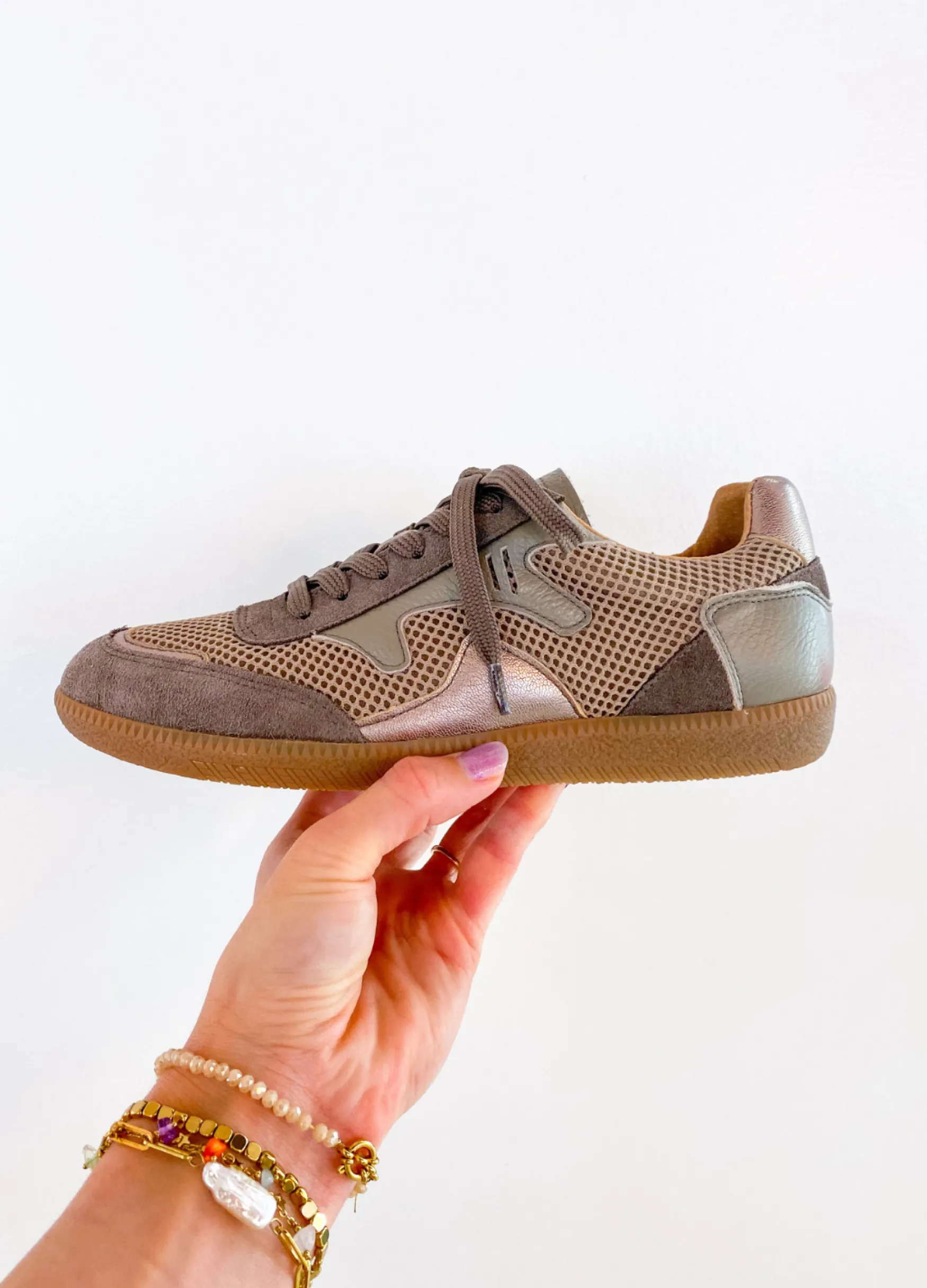 DWRS label ISELLE mesh - Sneakers | Elefante / Stone>DAMES Sneakers