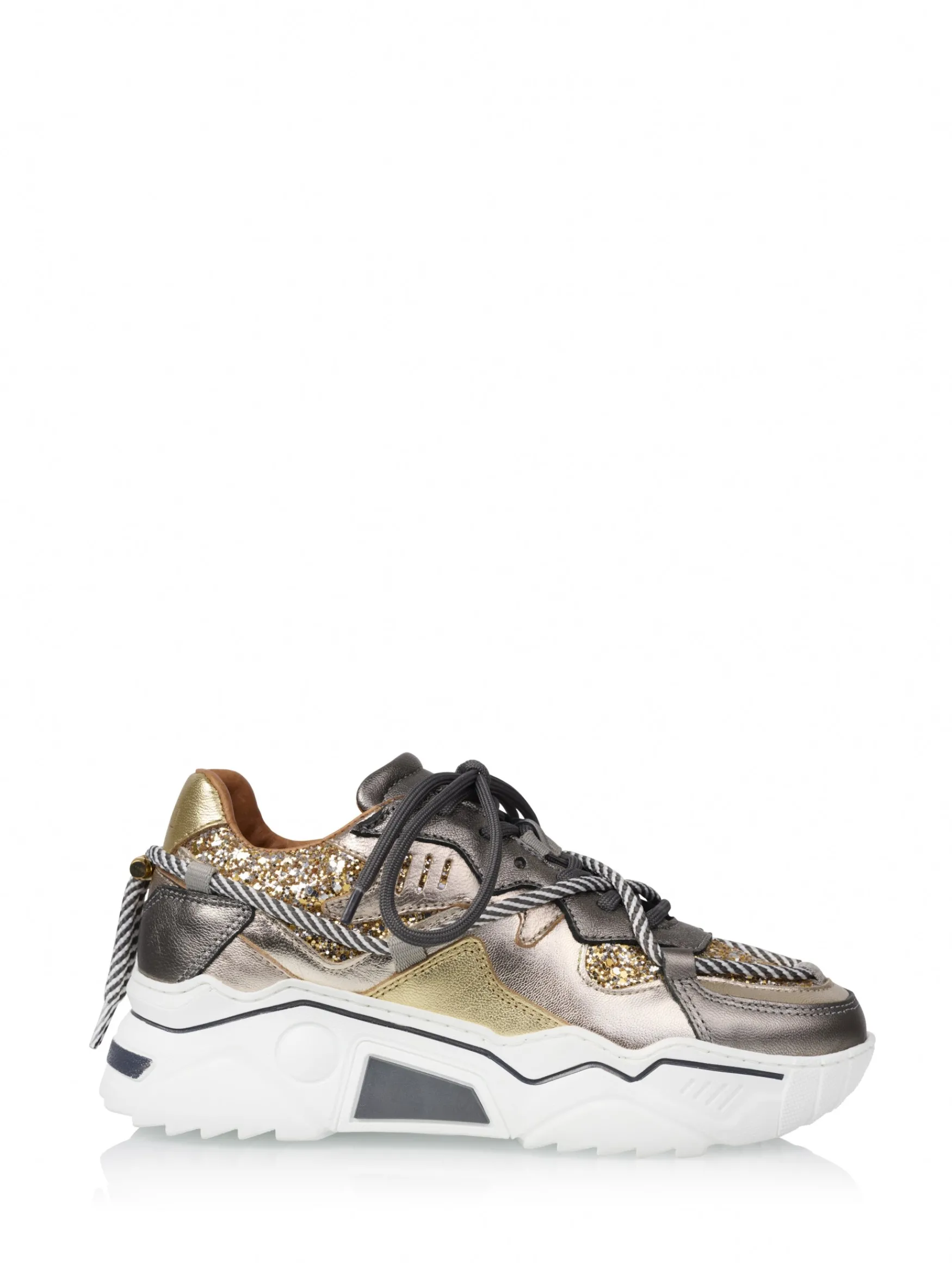 DWRS label JUPITER glitter - Sneakers | Silver / Champagne>DAMES Sneakers | Shoe Care