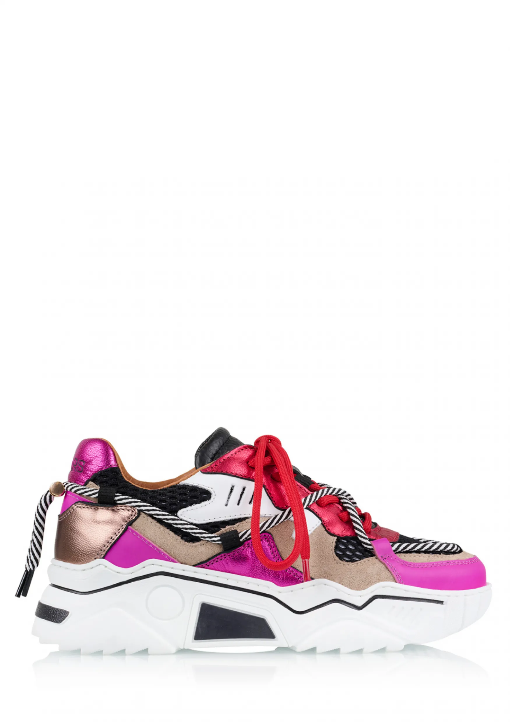 DWRS label JUPITER leer - Sneakers | Raspberry / Fuchsia>DAMES Sneakers | Shoe Care