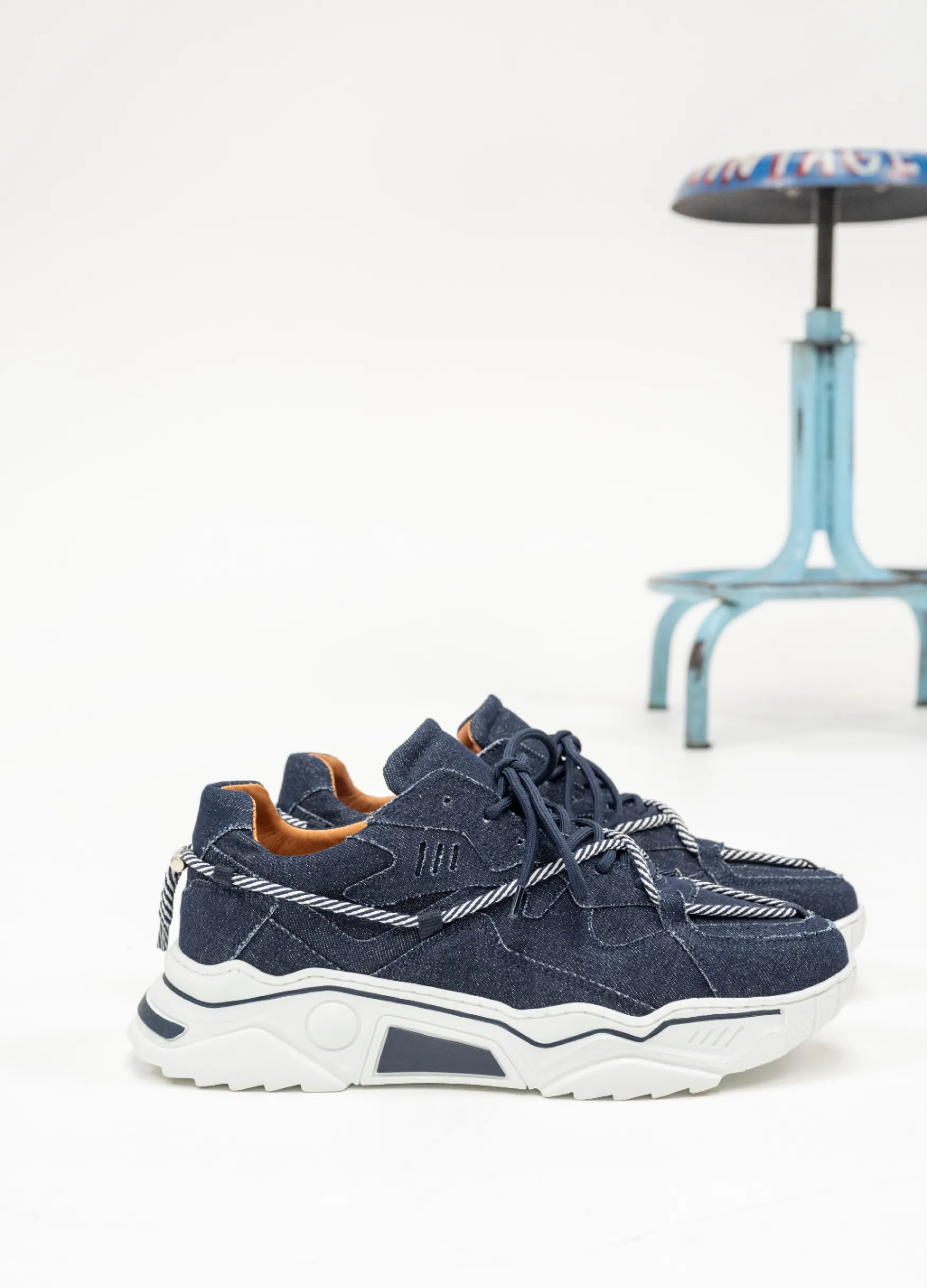 DWRS label JUPITER MEN DENIM - Sneakers | Dark Blue / Jeans> Mannen