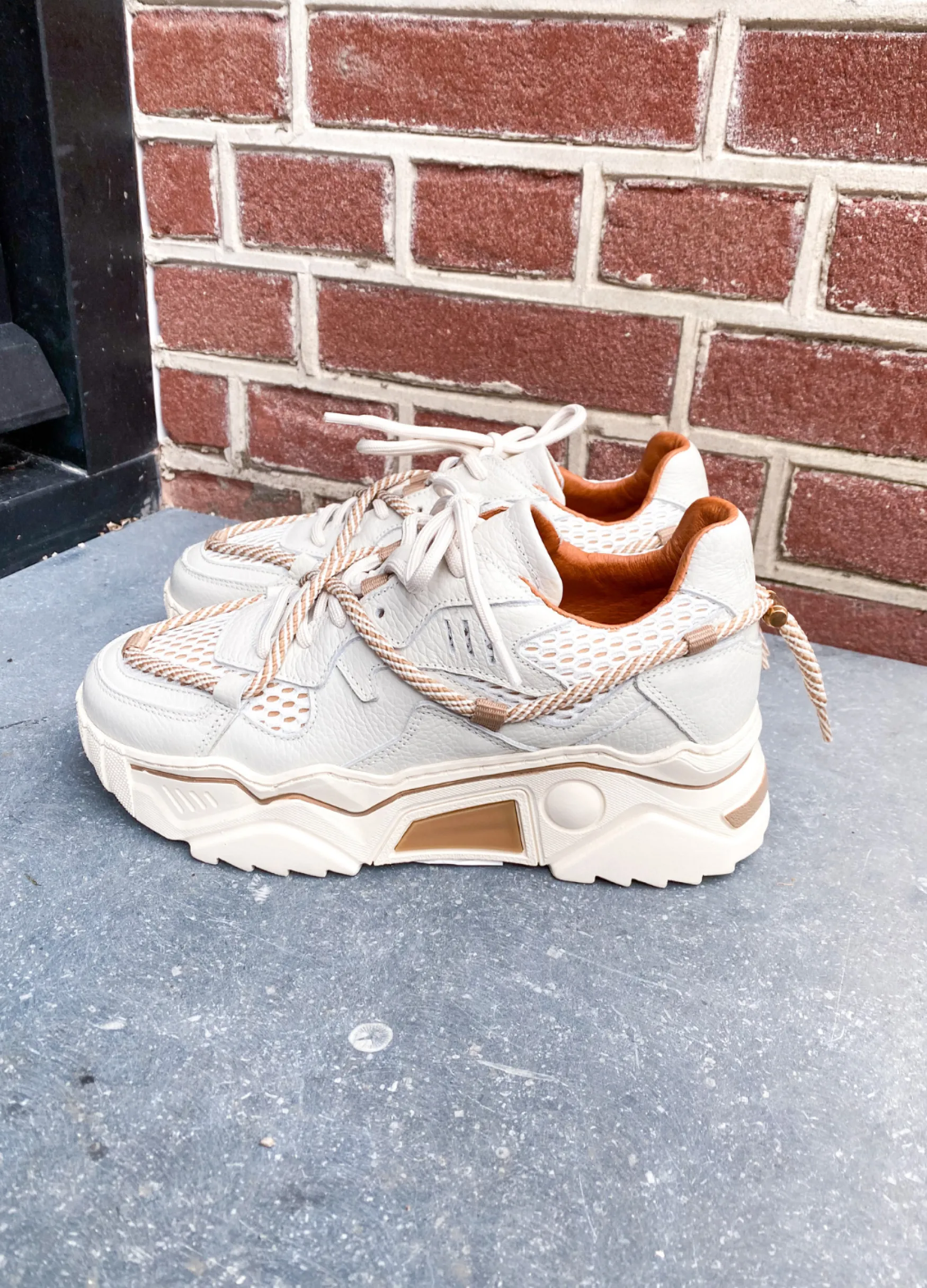 DWRS label JUPITER mesh - Sneakers | Off white / Beige>DAMES Sneakers | Shoe Care