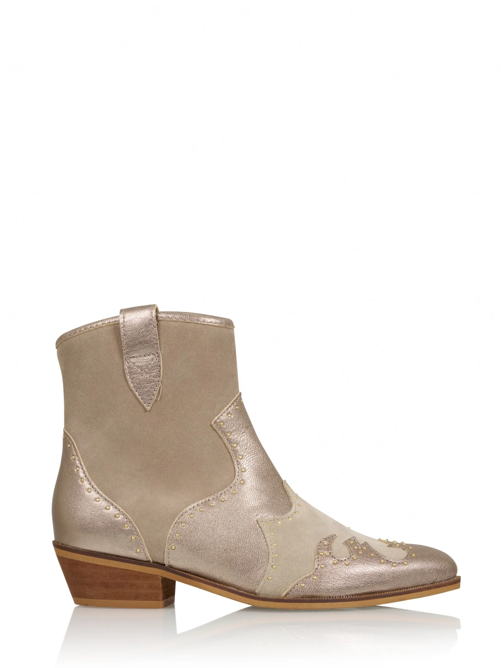 DWRS label LYON suede - Westernboots | Taupe / Stone>DAMES Laarzen | Westernboots