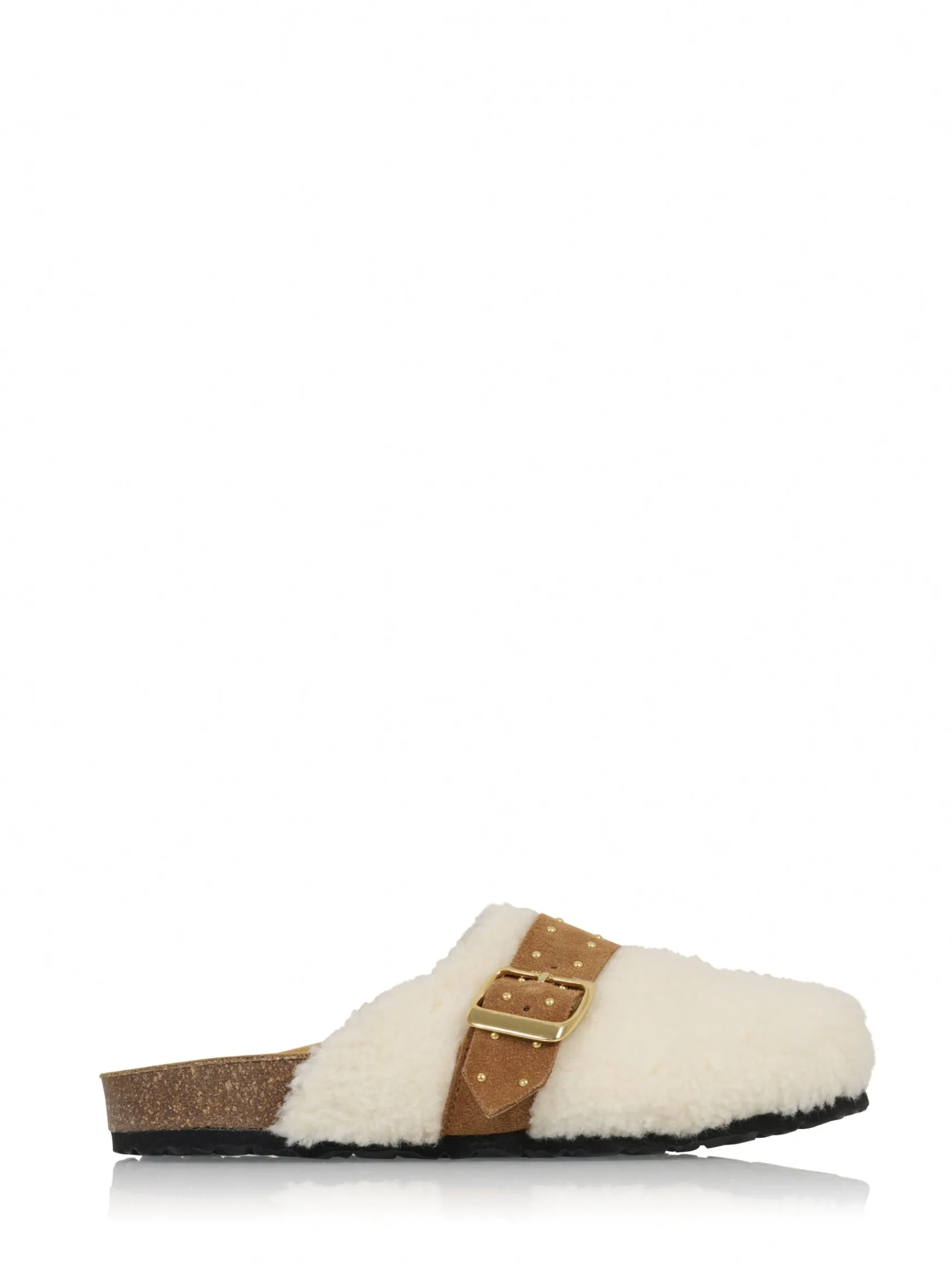 DWRS label MEDINA teddy - Instappers | Off white / Cognac>DAMES Loafers En Instappers