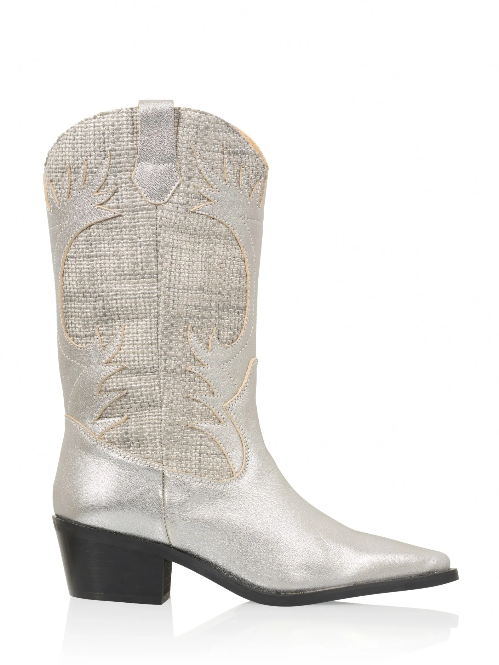 DWRS label MESSINA metallic - Westernlaarzen | Steel / Grey>DAMES Laarzen | Westernboots