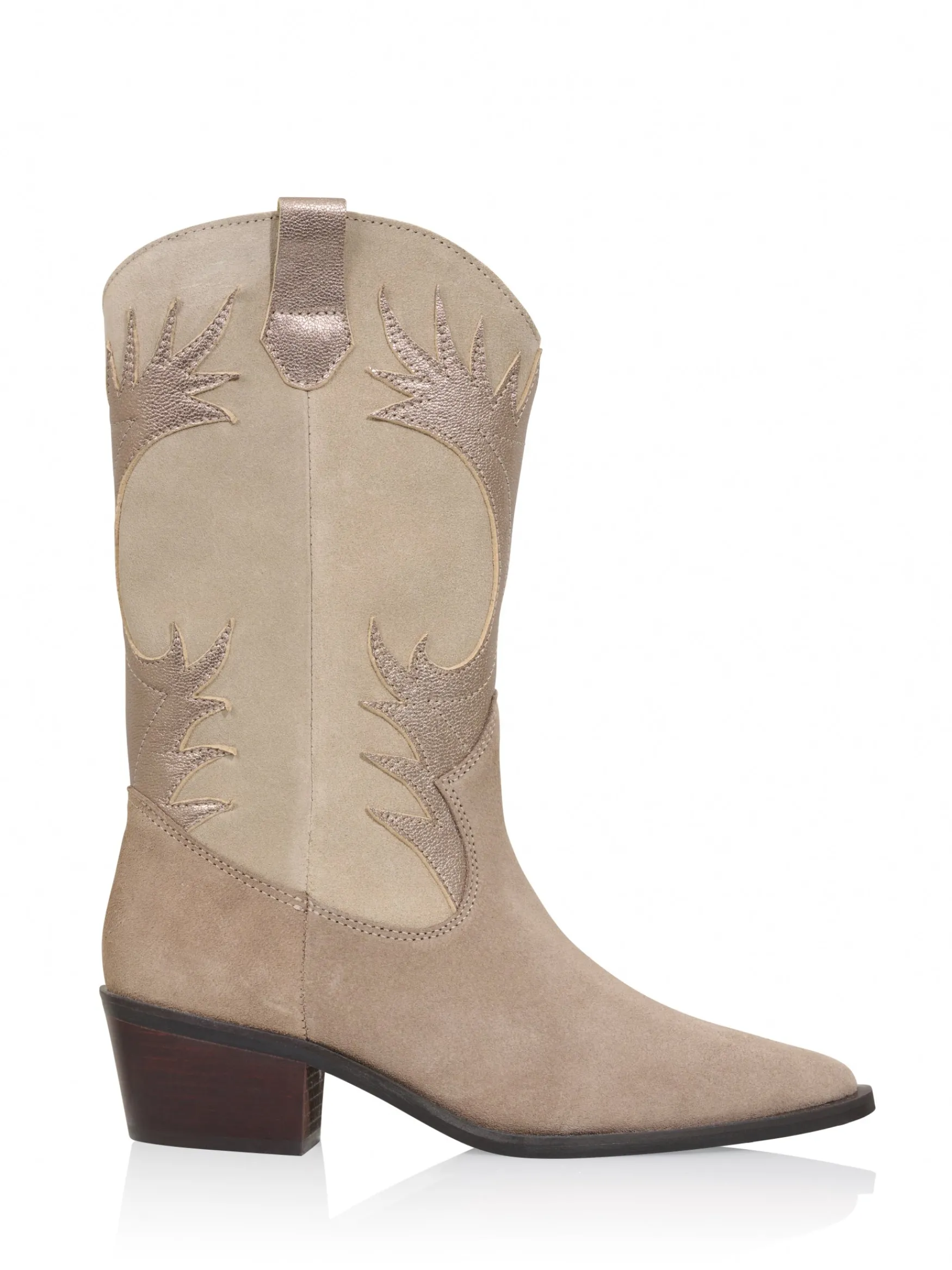 DWRS label MESSINA suede - Westernlaarzen | Taupe / Stone>DAMES Laarzen | Westernboots