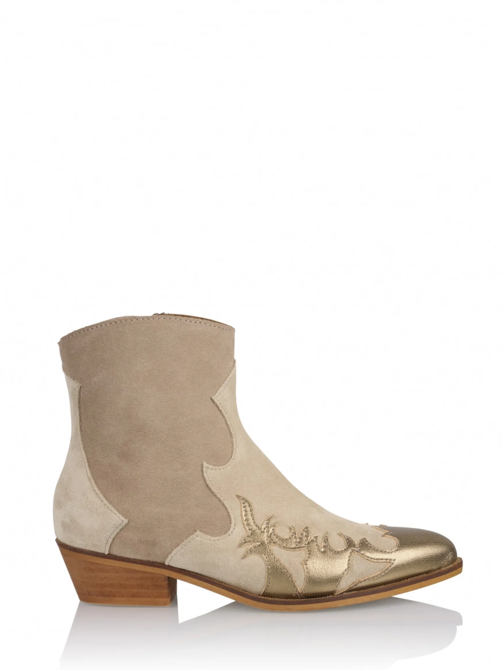 DWRS label MONKEY suede - Westernboots | Beige / Smoke>DAMES Laarzen | Westernboots