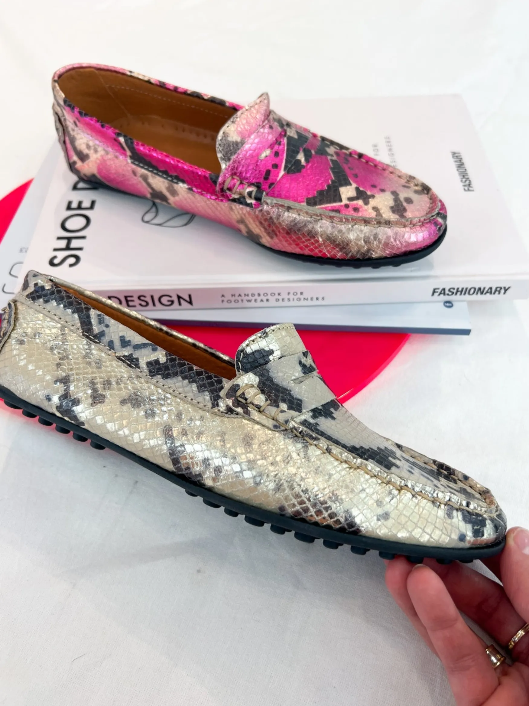 DWRS label PARIS snake - Mocassins | Black / White>DAMES Loafers En Instappers