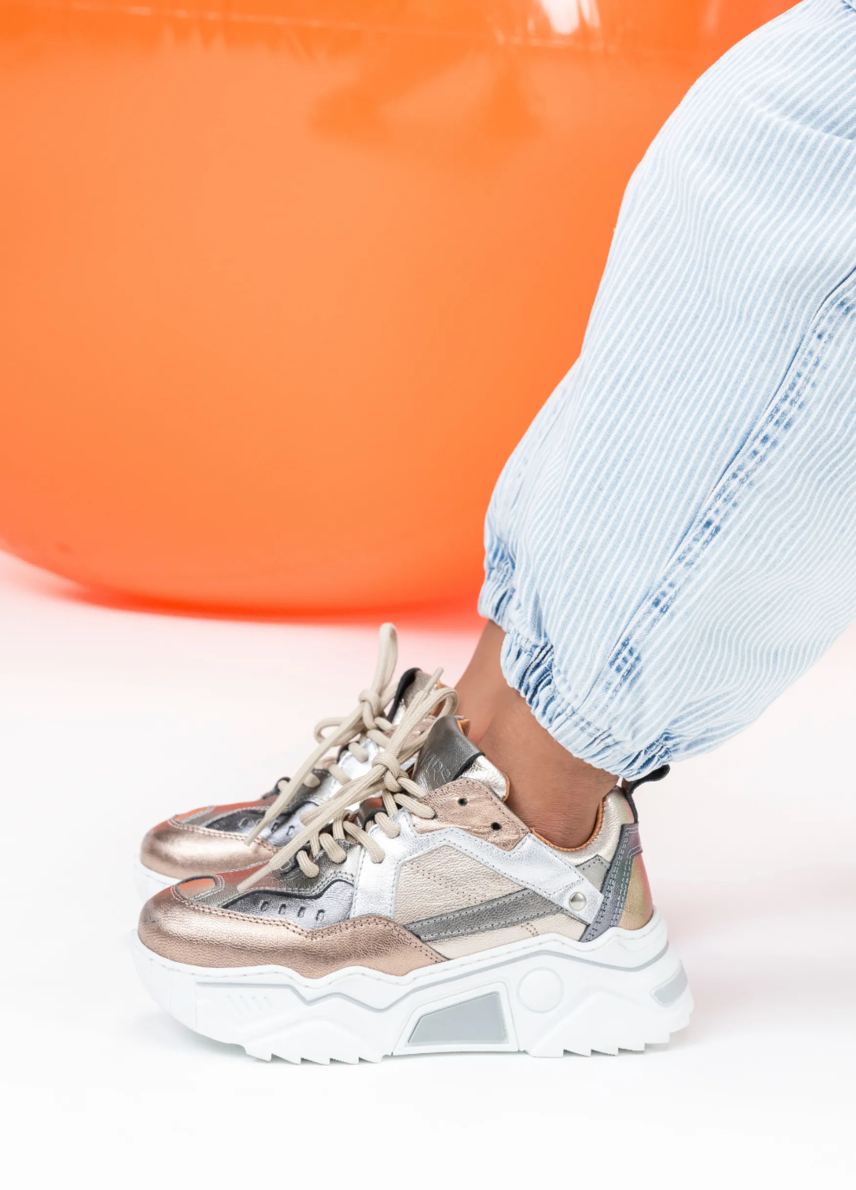 DWRS label PLUTO KIDS metallic - Sneakers | Stone / Cipra>Kinderen Kinderen