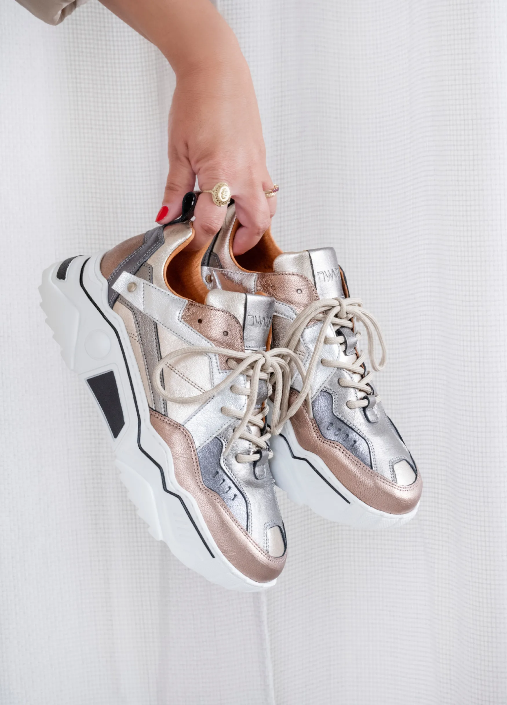 DWRS label PLUTO metallic - Sneakers | Stone / Cipra>DAMES Sneakers