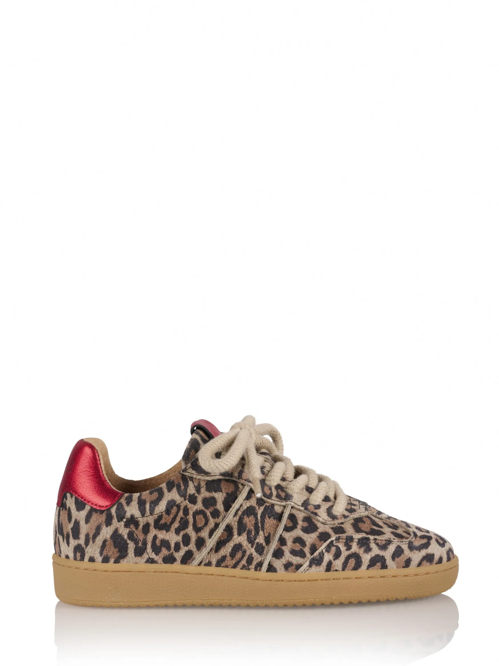 DWRS label POONA leopard - Sneakers | Beige / Red>DAMES Sneakers