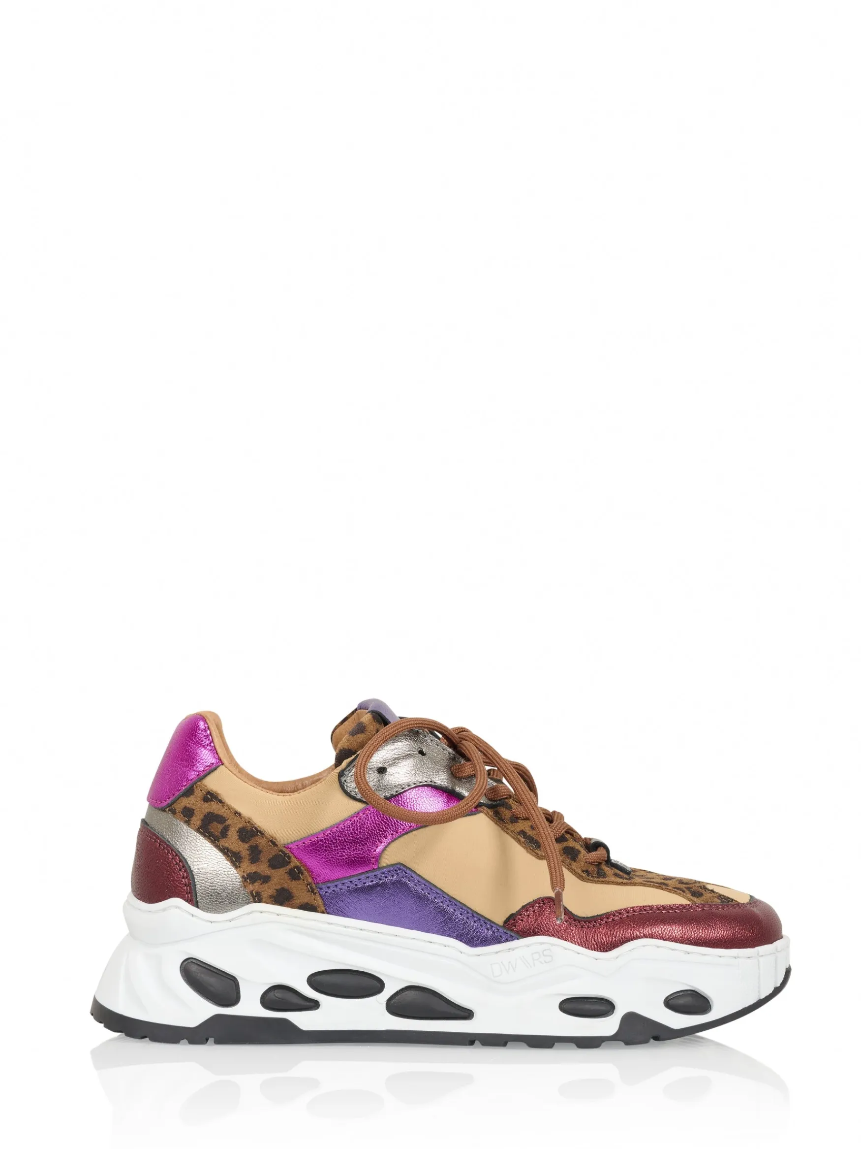 DWRS label URANUS leopard - Sneakers | Cognac / Fuchsia>DAMES Sneakers