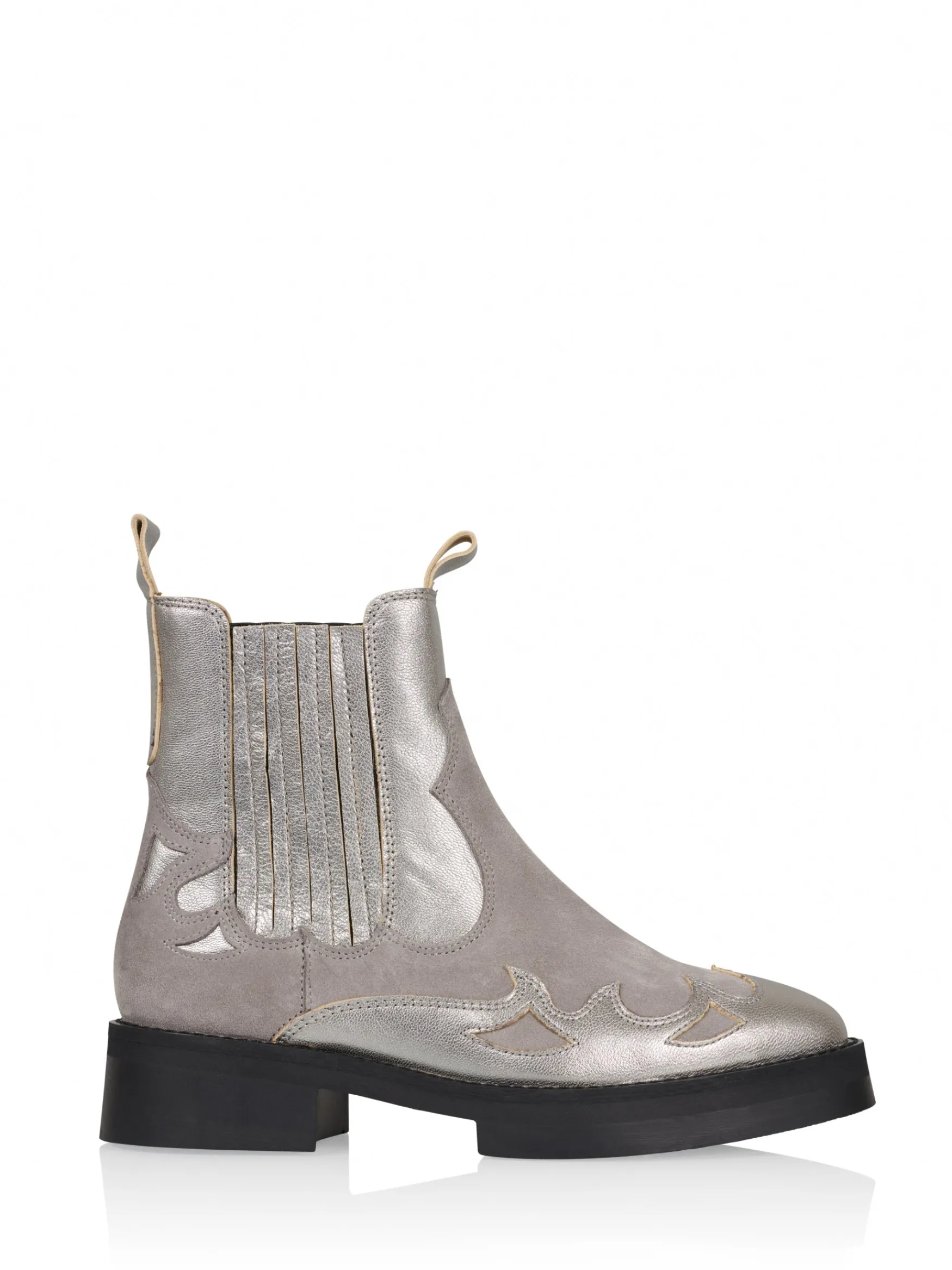 DWRS label WIDLEY suede - Bikerboots | Grey / Steel>DAMES Laarzen | Bikerboots