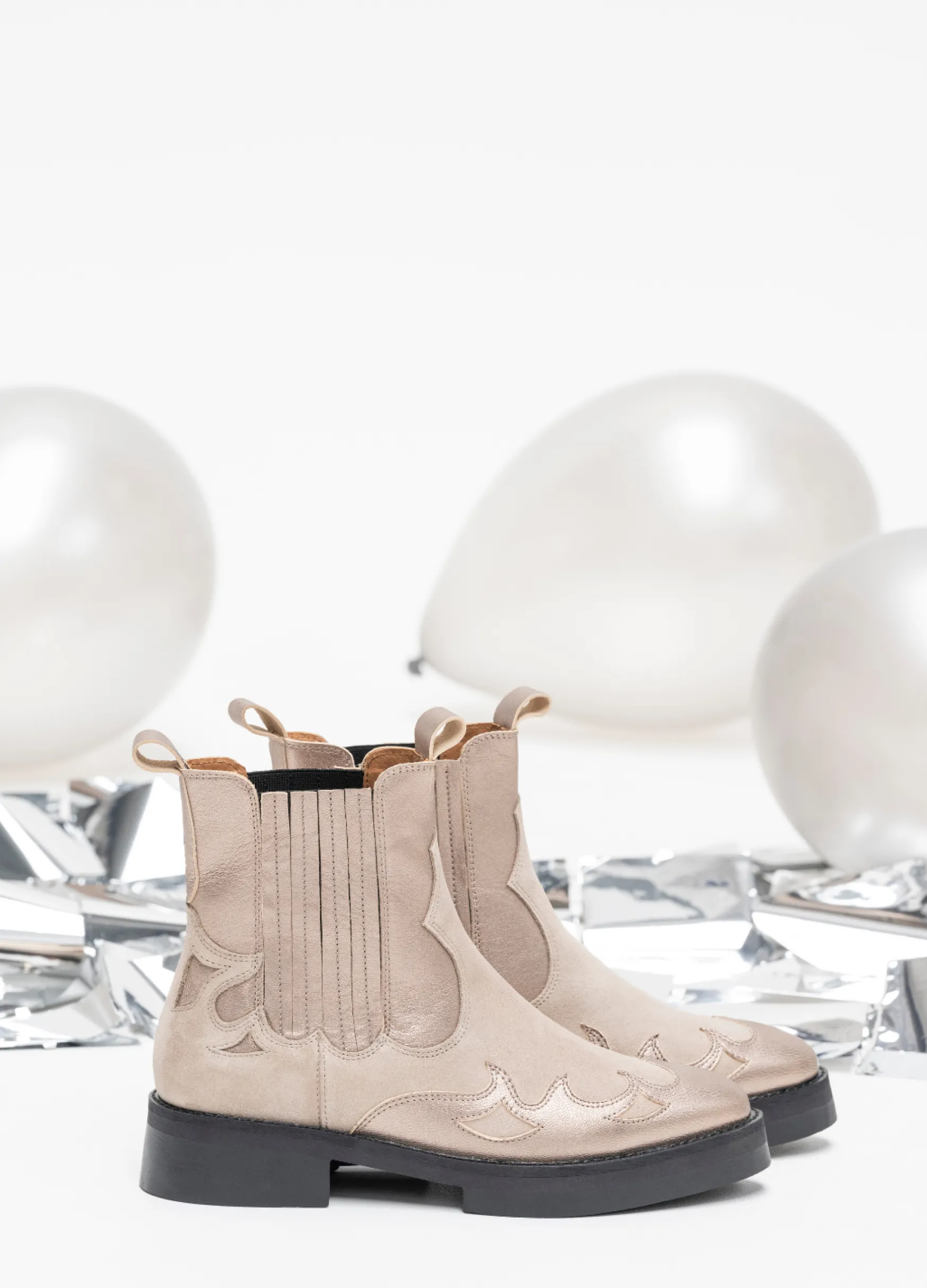 DWRS label WIDLEY suede - Bikerboots | Stone / Beige>DAMES Laarzen | Bikerboots